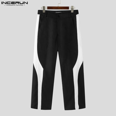 Medussa INCERUN กางเกงขายาวทรงพังค์สำหรับผู้ชาย,กางเกงแฟชั่นสไตล์ฮิปฮอปของกางเกงคาร์โก้ (สไตล์เกาหลี)