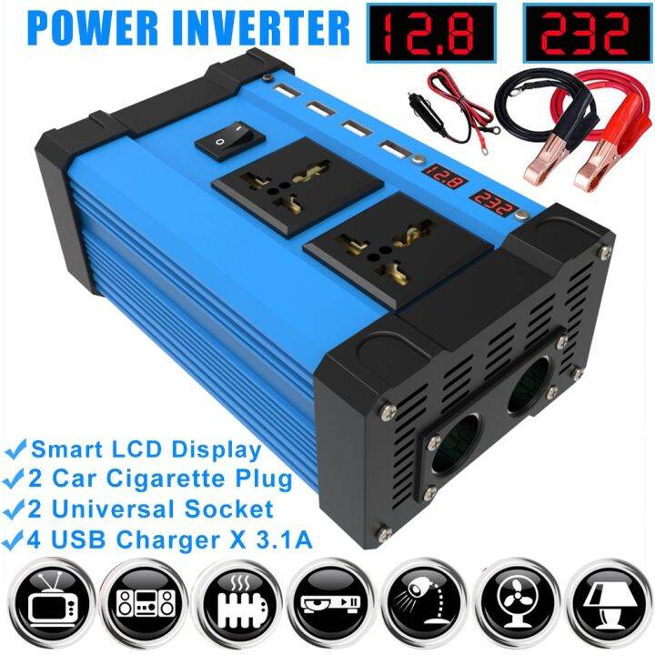 new 4000w 12v 220v 110v led ac car power inverter