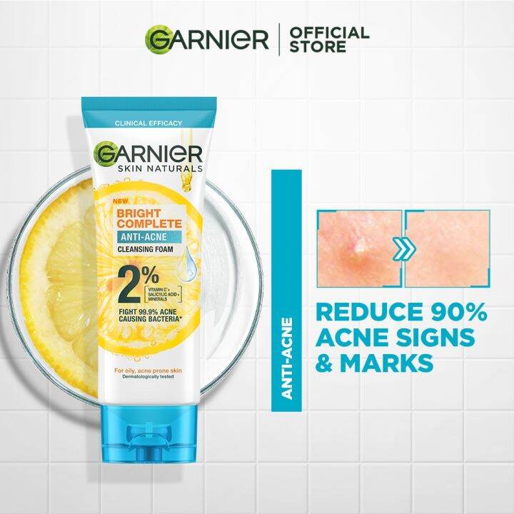 Garnier Bright Complete Vitamin C Anti Acne Facial Cleanser (100mL) 3