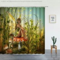 【CW】❐∈  Elves Shower Curtain Set Fantasy Enchanted Hanging Curtains