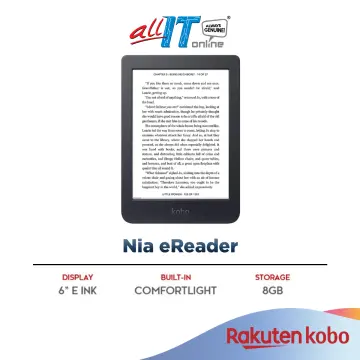 Kobo Nia, eReader, 6 Glare Free Touchscreen, Adjustable Brightness, Thin & Light, eBooks, WiFi, 8GB of Storage, Carta E Ink Technology