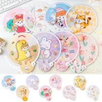 Hand Fan Decorative Cartoon Pattern Folding Fan Foldable Round Kids Hand Fan No Deformation Anti-break Summer Hand Fan