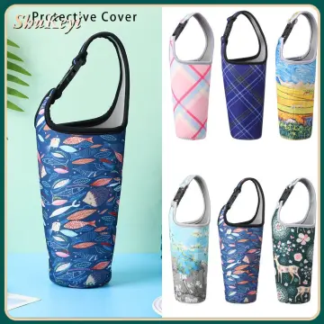 Packable Water Bottle Tote Carrier Bag Tumbler Cup Holder Pouch with  Adjustable Strap Crossbody Mug Sling Sleeve