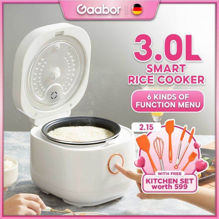 Gaabor Mulitfunctional Touchscreen 3 Liter Rice Cooker 6function Menu