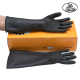ถุงมือยางอุตสาหกรรมสีดำ 9.5x162 ตรา 3  ห่าน ( 3 Gooes branded rubber gloves) ผลิตจากยางธรรมชาติ 100%  (12 คู่)