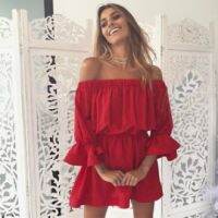 Women Summer Off Shoulder Short Mini Dress Beach Party