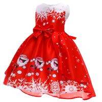 Kids Girls Costume Christmas Party Dress Girl Sleeveless Princess Tutu Dresses / เด็กสาวแต่งกายชุดปาร์ตี้คริสต์มาส