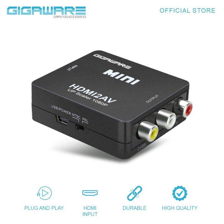 Gigaware Mini HDMI To AV 1080p Upscaler (Black) | Lazada PH