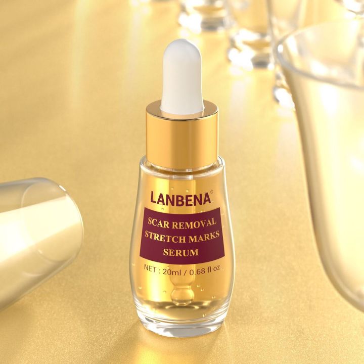 lanbena-เซรั่มลดรอยแผลเป็น-คีลอยด์-รอยแผลเป็นหลังคลอด-รอยแผล-รอยสิว-scar-removal-stretch-marks-serum-herbal-essence-20ml