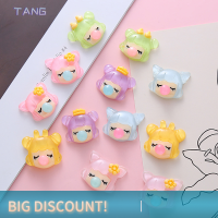 ?【Lowest price】TANG 5ชิ้น Kawaii เรืองแสงเรซิ่นใสเป่าฟองสาวหัวสำหรับ DIY ครีมเจลโทรศัพท์ปิ่นปักผมอุปกรณ์เสริม