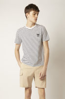 ESP เสื้อทีเชิ้ตเฟรนช์ชี่ลายทาง ผู้ชาย สีขาว | Frenchie Stripe Tee Shirt | 3744