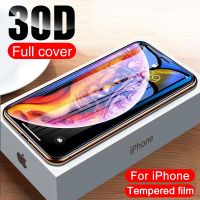 [HOT DOLXIOWEOH 539] 30D กระจกป้องกันบนสำหรับ iPhone X XS Max XR นิรภัยป้องกันหน้าจอโค้งแก้วสำหรับ13 11 12 Pro Max เต็มฝาครอบแก้ว