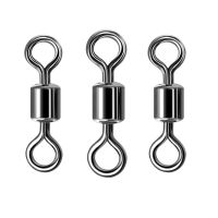 30PCS/Lot Fishing Swivels Solid Connector Ball Bearing Snap Swivels Rolling Stainless Steel Beads Fishing Accessories Tackle Accessories