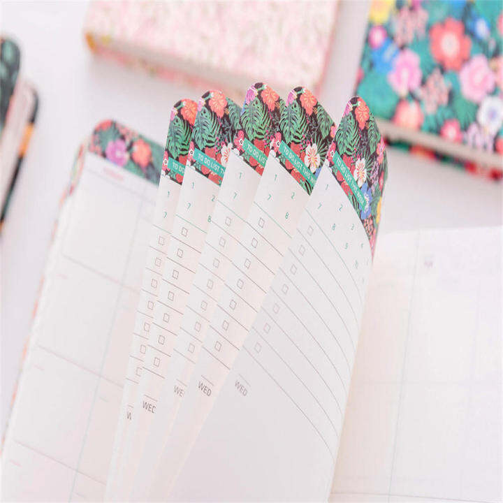 organizer-notebook-daily-planner-schedule-diary-weekly-planner-vintage-flower-notebook-monthly-planner