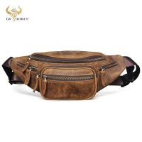 【YF】 Thick Real Leather Crossbody Sling Peito Pack para Homens Case Pouch Waist Bag Design Masculino 346