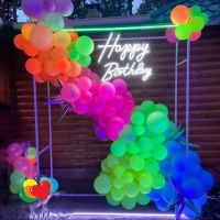 【YF】 20/50Pcs Happy Birthday Balloons 10inch UV Blacklight Globos Kids Baby Shower Decoration