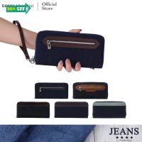 Louis Montini (Denim Zip-Around) กระเป๋าสตางค์ผ้ายีนส์ ซิปรอบ ผู้หญิง ปะหนังแท้ด้านหน้า Jeans Wallet for Women – WL32 #ใบปะหน้า #กระดาษใบเสร็จ #สติ๊กเกอร์ความร้อน #กระดาษสติ๊กเกอร์ความร้อน   #กระดาษความร้อน