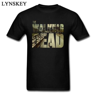 ข้อเสนอพิเศษ The Walking Dead Funky เสื้อยืดชายแขนสั้นเสื้อยืดที่กำหนดเองแฟน Top Cool สีดำS-5XL