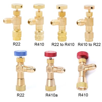 R410a R22 Refrigeration Tool Air conditioning Safety Valve Adapter Fitting 1/4 quot; 5/16 quot; Inch Male/Famale Charging Hose Valve
