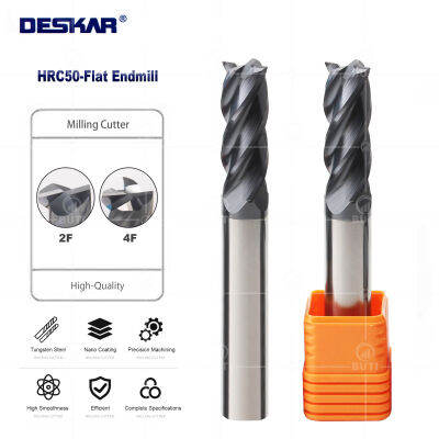 DESKAR 5x50L 4x50L Asal 8x100L 6x75L 10x75L 12x75L 14x100L 16x100L Menanda Endmills HRC50 4F Pengilangan โลหะผสม Pengilangan