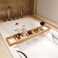 ♨▤ Home Hotel Bathtub Shelf Organizing Tray Nordic Style Wooden Storage Rack Bathroom Organizing Tray