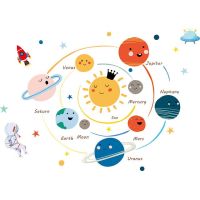 Cartoon Solar System Vinyl Wall Stickers Children Room Decoration Boy Kids rooms Wall Decor Nursery Decorate DIY Art Murals Home