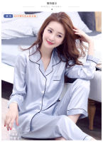 Pyjamas Set Women Fashion Star Same Style Satin Silk Lingerie Sleep Top with Pants Comfort Homewear Pijama Femm Plus Size