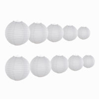 10pcsLot Mix Size (10cm,15cm,20cm,25cm,30cm) White Paper Lanterns Chinese Paper Ball Lampion For Wedding Party Holiday Decora