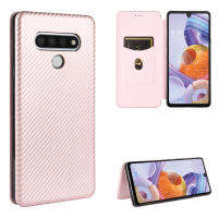 LG Wing 5G/LG Velvet 5G/V60 ThinQ 5G/Stylo 7 5G/Stylo 7 4G/Stylo 6/K71 Case, RUILEAN Carbon Fiber Magnetic Closure with Card Slot Flip Case