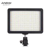 Andoer โคมไฟแฟลชวิดีโอ LED แบบพกพา160ชิ้นแผง Pencahayaan Kamera 5600K 3ฟิลเตอร์สำหรับถ่ายภาพวิดีโอสำหรับ Canon Nikon