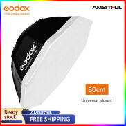Godox Pro 31.5 80 Cm Softbox Bát Giác Ngàm Phổ Quát Studio Chiếu Sáng Nhấp