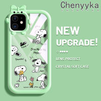 เคส Chenyyka สำหรับ iPhone 11 11 Pro 11 Pro Max เคสโทรศัพท์โปร่งใสนิ่มลายการ์ตูนสนูปี้สีสันสดใสกันกระแทกสุดสร้างสรรค์น่ารักเคสป้องกันเลนส์กล้องถ่ายรูปปิศาจน้อยปลอกซิลิโคนใส