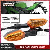 ♚ไฟสัญญาณเลี้ยว LED ด้านหลังสำหรับ KAWASAKI NINJA ZX6R 1000 650 400 300 250 ER-6N ER-6F ชิ้นส่วนรถจักรยานยนต์ไฟแสดงสถานะกระพริบ