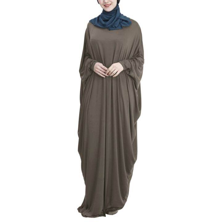 Women Muslim Batwing Long Sleeve Maxi Dress Turkey Dubai Loose Abaya