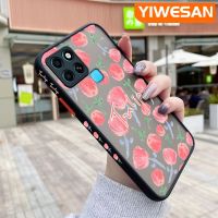 YIWESAN เคสสำหรับ Infinix Smart 6 HD Smart 6 Plus เคสแบบเต็มหน้าจอลายกุหลาบมีน้ำค้างแข็งโปร่งใสแข็งขอบสี่เหลี่ยมด้านข้างปลอกซิลิโคนเคสนิ่มป้องกันกล้องกันกระแทก