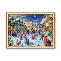 Christmas Village DIY Cross Stitch Embroidery 11CT Kits Needlework Craft Set Cotton Thread Printed Canvas Home Decoration Sell