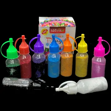 Colour Powder Bottles Kolam Rangoli Powder for Floor Rangoli, Art,home  Decor, Pooja Set of 10 Rangoli Colors in Plastic Squeeze Bottles 