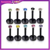 LIURU 10pcs ผสม เซ็กซี่ คริสตัล เจาะเนื้อ อะคริลิค อัญมณี Labret ลิปสตั๊ด