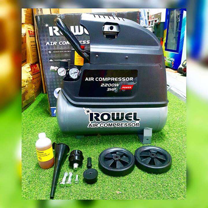 rowel-ปั๊มลมโรตารี่-รุ่น-rw-4725-3-hp-ขนาด-25-ลิตร-แรงลมสูงถึง-8-บาร์-ปั๊มลม-เครื่องปั๊มลม-จัดส่ง-kerry