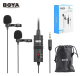 BOYA BY-M1DM Microphone with 4M Cable Dual-Head Lavalier Lapel Clip-on for DSLR Canon Nikon Camcorders Recording PC