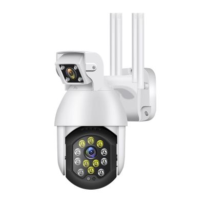 1080P Dual Lens Security WIFI PTZ IP Camera Wireless Outdoor IR Camera with 16 LED Light and Motion Detection