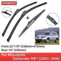 For Mitsubishi Outlander MK1 2003-2006 Front Rear Wiper Blades Brushes Cutter Accessories J Hook 2003 2004 2005 2006