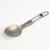 Keith Folding Titanium Spoon Tableware Portable Camping Cutlery Healthy Bacteriostatic Titanium Spoon Only