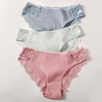 2023 New Low-Rise Cotton Panties M-2XL Patchwork Briefs Female Underpants