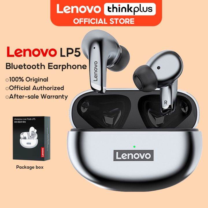 lenovo-lp5เฮดเซ็ตกันน้ำลดเสียงรบกวนเพลง-hifi-หูฟังหูฟังไร้สายบลูทูธหูฟังมีไมค์