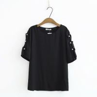 【มีไซส์ใหญ่ ]Plus Size Womens Chiffon T-shirts Cute Short Sleeve Summer Shirts Oversized Tops