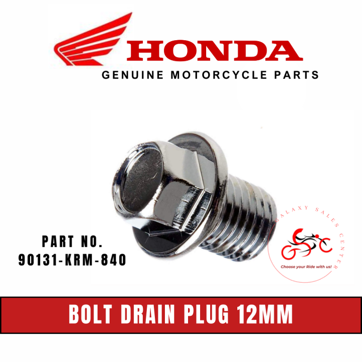 HONDA BOLT DRAIN PLUG 12MM PART NO. 90131KRM840 FOR SUPREMO Lazada PH