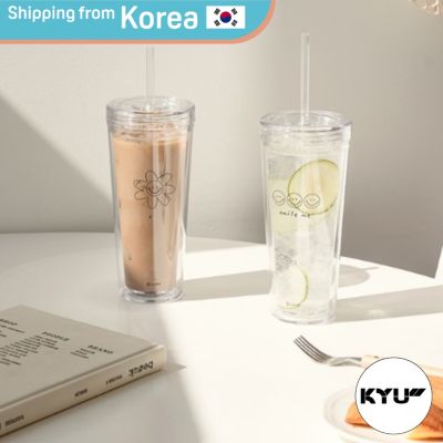 [SSUEIM] Cute Transparent Thermal Tumbler Set 2Pcs 500ml | Heat Insulated Coffee Beverage Drinking Thermal Water Bottle/ Flask cd