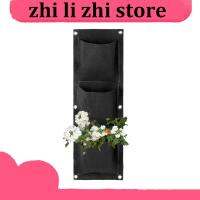 zhilizhi Store 3 Pockets Wall Hanging Planting Bags Planter Vertical Garden Fabrics Pockets Grow Bags Flowerpot Balcony Decoration