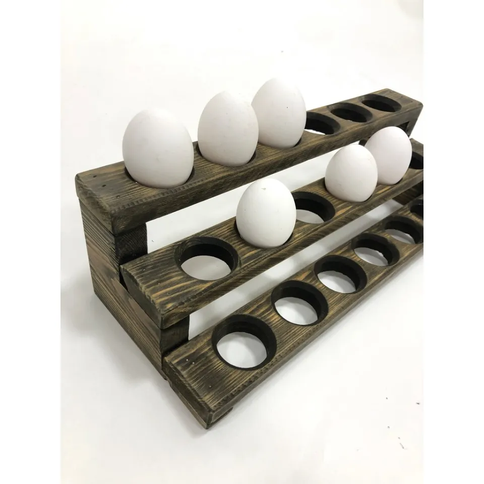 18 Stackable Egg Holder - Egg Storage - Farmhouse Egg Rack - Fresh Egg  Storage - Wooden Egg Holder - Wood Egg Carton - Wooden Egg Rack